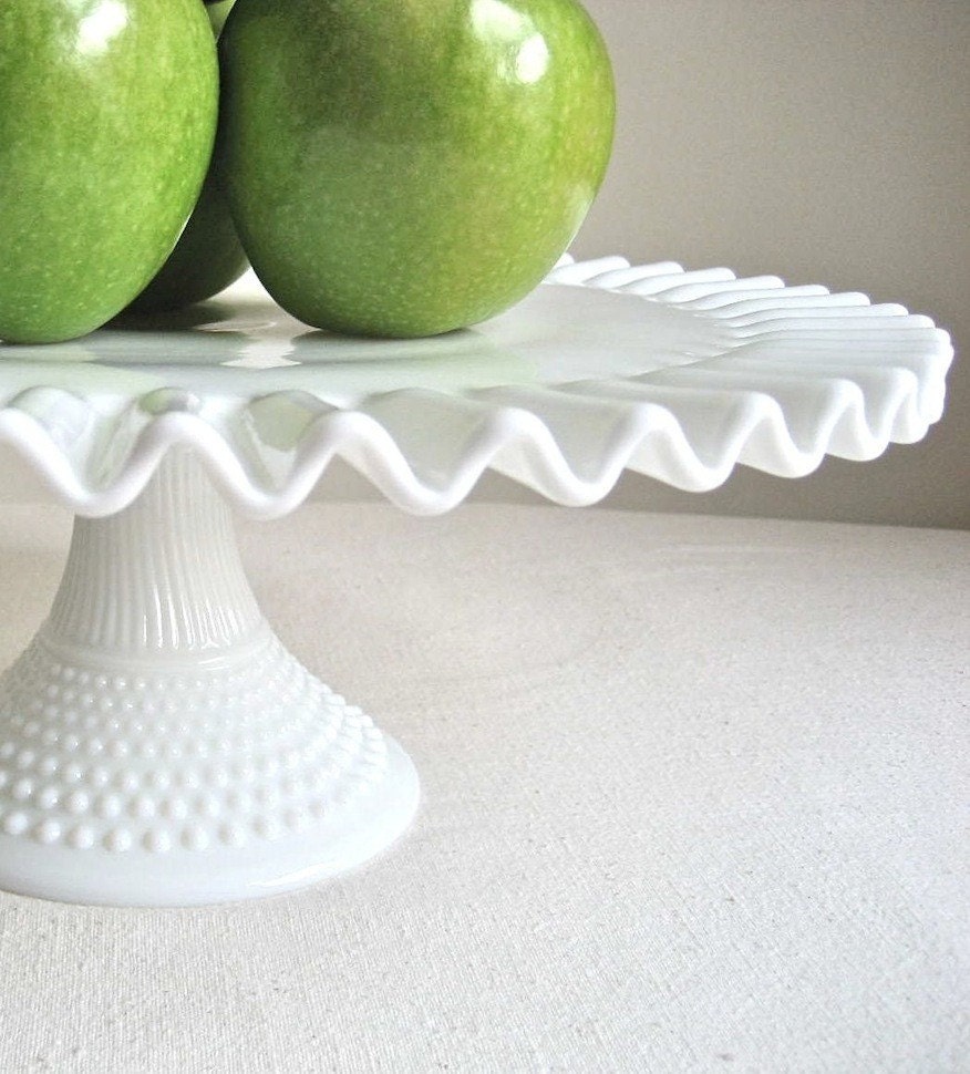 Hobnail Milk Glass Wedding Cake Stand