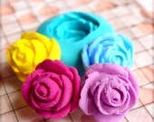 Rose / Flower (12mm) Silicone Flexible Push Mold - Jewelry, Charms, Cupcake (Clay, Fimo, Casting Resin, Wax, Soap, Gum Paste, Fondant)