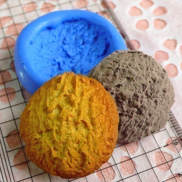 Butter Cookie Mold Round Biscuit 30mm Flexible Silicone Mold Decoden Kawaii Sweets Fimo Polymer Clay Food Mold Jewelry Charms Cabochon Mold