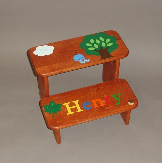 Personalized Step Stool Nature Design for Toddler to Child