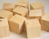 Pack of 24 (2 Dozen) Unfinished Recycled Wood 1 1/2" Square Blocks- DIY, Decoupage, Crafting