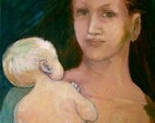 Mother and Baby Art Print 8X10 Signed Print from painting