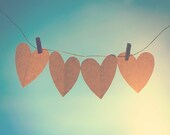 love 8 x 10 photograph, hearts, blue sky, home decor, nursery childrens wall art