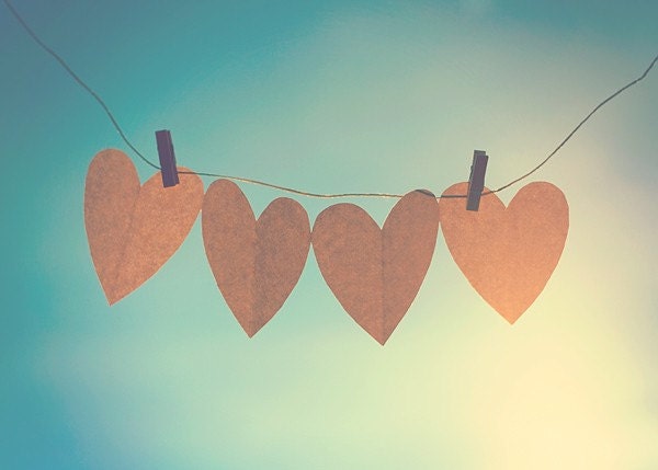 love 8 x 10 photograph, hearts, blue sky, home decor, nursery childrens wall art
