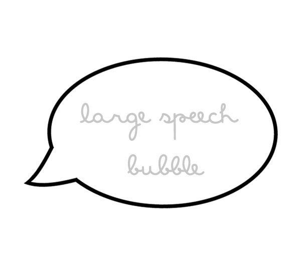 Handmade Clear Rubber Large Speech Bubble Stamp