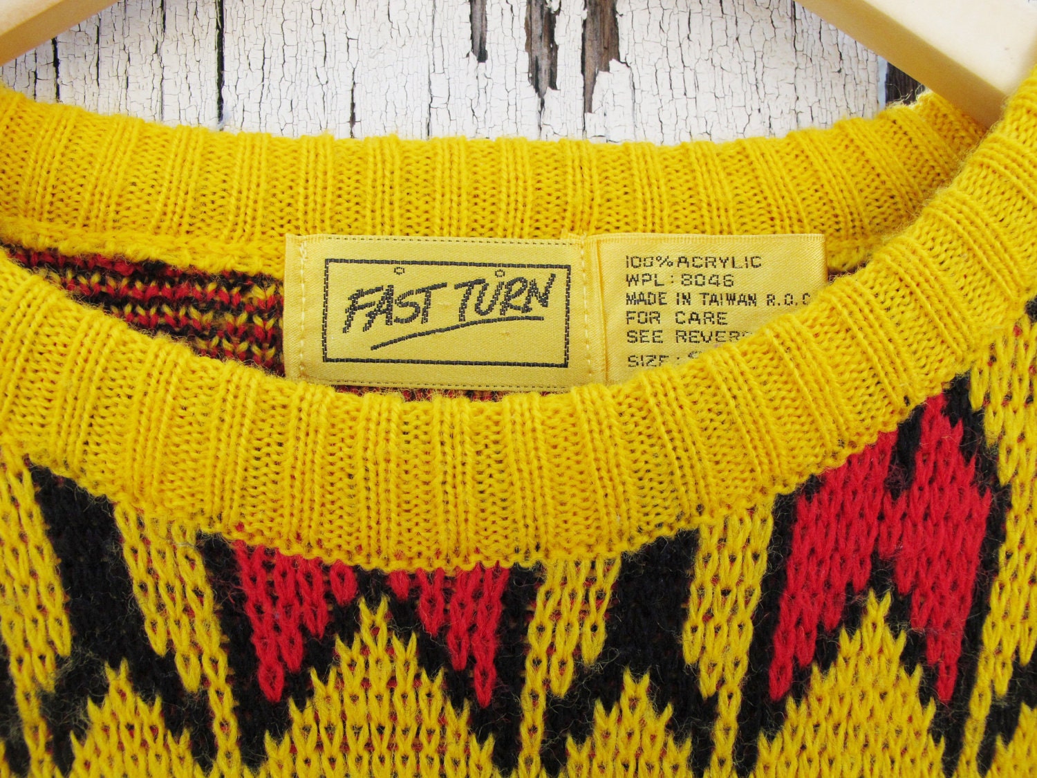 80s Bright Southwest Geometric Pattern Sweater - MEDIUM