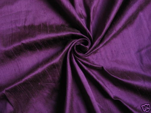 Designer Purple 100% dupioni silk fabric yardage By the Yard 45" wide