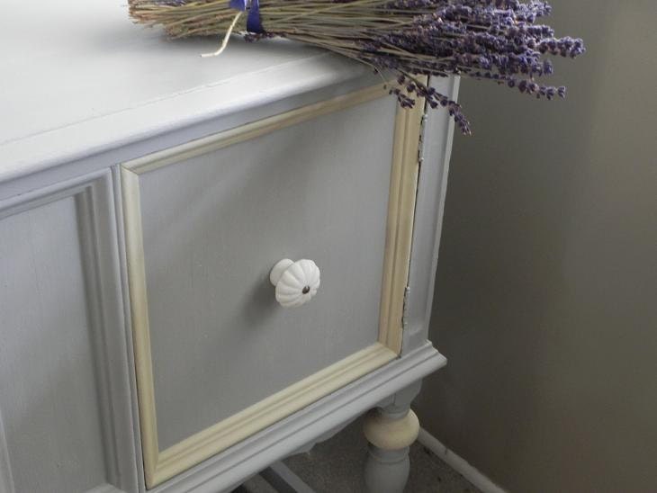 Vintage Hand-painted Sideboard or Buffet with turned legs in Paris Grey (Pick up only)