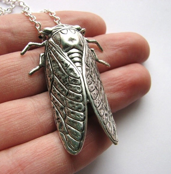 cicada necklace - silver
