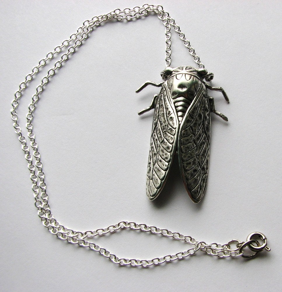 cicada necklace - silver