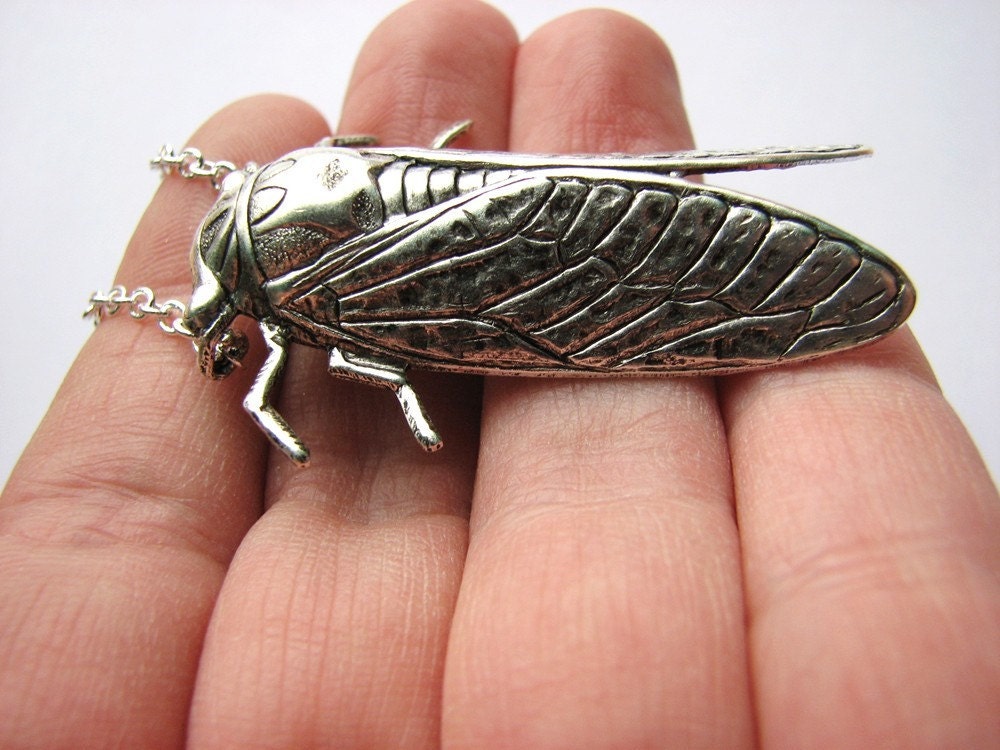 cicada necklace - silver