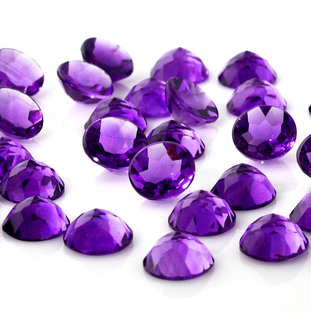 Amethyst (African) Rose Cut Cabochon 8mm Round - 1 cab