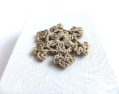 Crocheted snowflakes, Christmas decorations, handmade holiday ornaments, NATURAL LINEN gift wrapping applique  /set of 9/