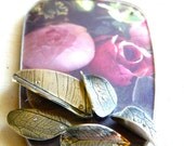 Perfect peony and rose brooch for summer by hybrid handmade Cari-Jane Hakes