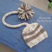 Striped Elf Knit Baby Hat in Wheat and Barley Blends, Adorable Photography Prop for Baby