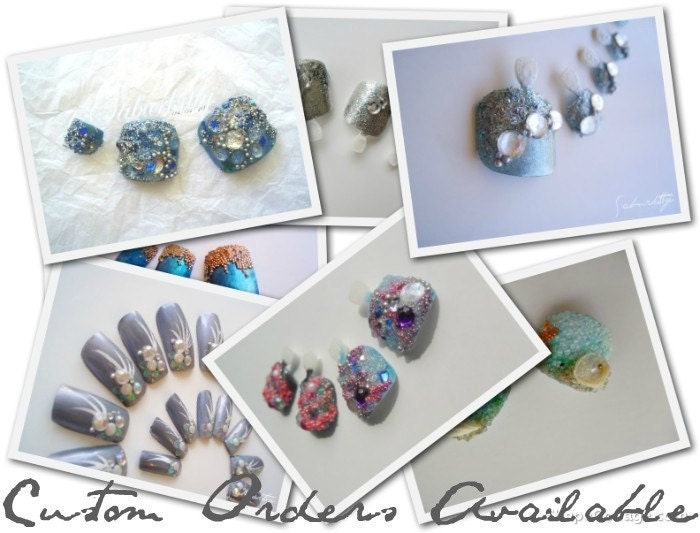 Southwestern Nail Art Hammered Metal Finish ( turquoise, blue, copper, fingernail art, 3D nails, artificial, tribal design)