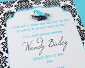 Nesting in Damask Custom Printable Invitation