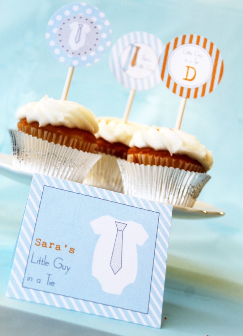 Little Guy in A Tie Food/Place Card Printable Tent Cards Il_570xn