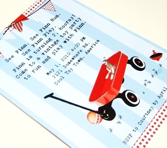 Retro Toy Party Printable EDITABLE Invitation Il_570xn
