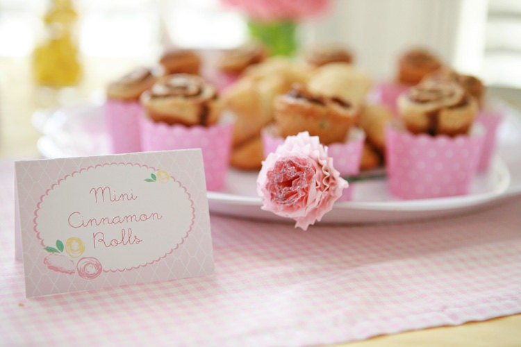 Pink Flower Party Editable Tent Cards Il_570xn