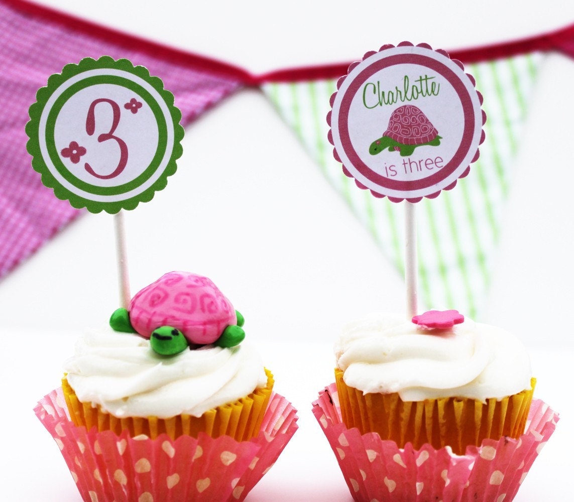 Preppy Turtle Printable Circles