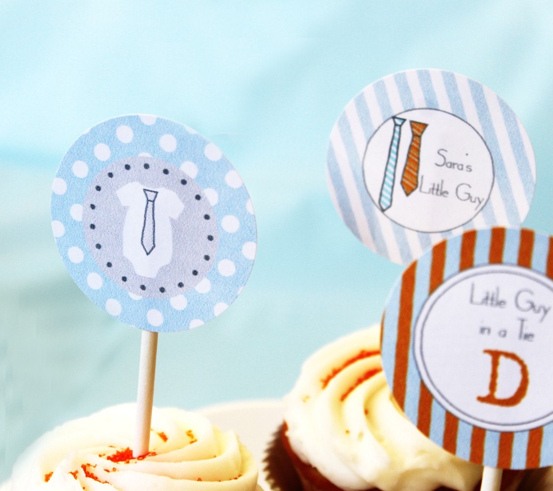 Little Guy in a Tie Printable Party Circles