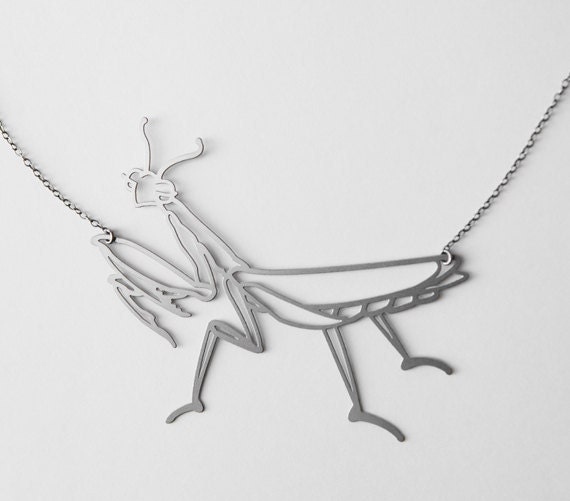 Stainless Praying Mantis Necklace