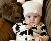 Little Heads - THE BEAR HAT - hand knit baby hat