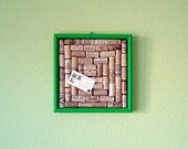 Wine cork bulletin board - green square - by Lolailo