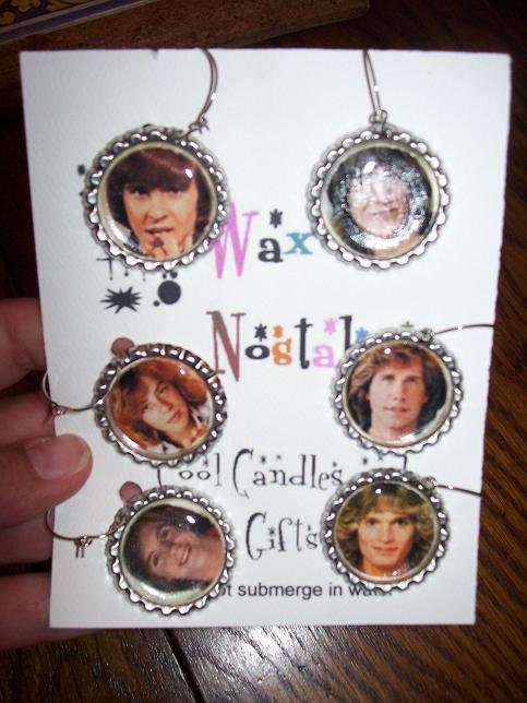 70s teen idols--wine charms