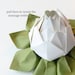 PERSONALIZED Message Origami Lotus Flower - White and Moss Green - gift box - proposal, 1st anniversary, baptism, christening, confirmation