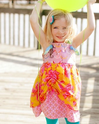 Under The Boardwalk  knot dress-  Seahorse print with ruched double layer skirt