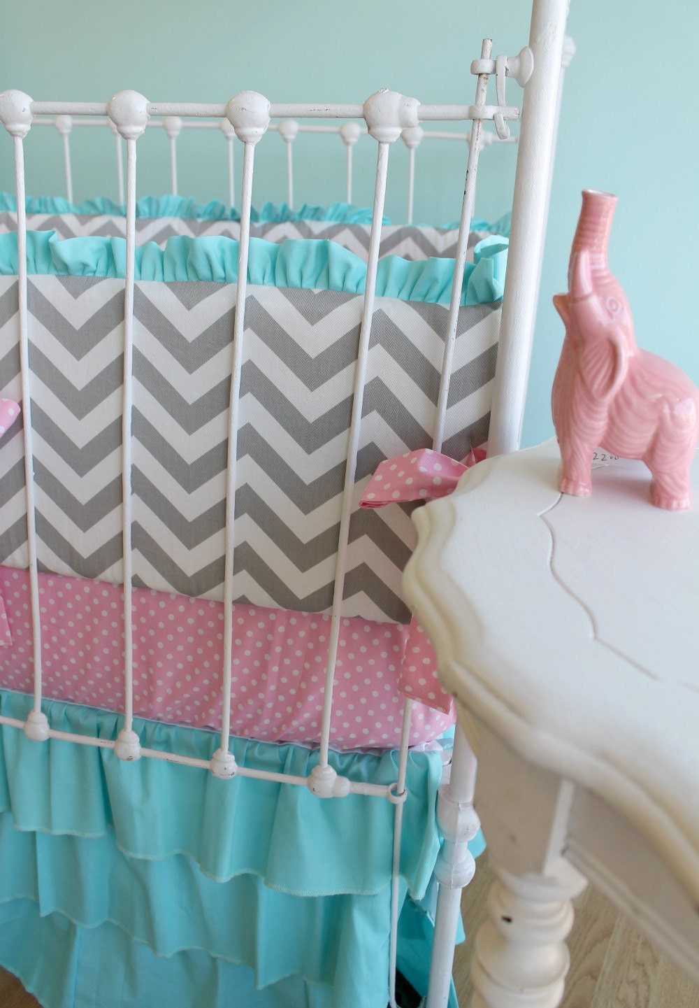 Candy Chevron Custom Crib bedding