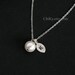 Initial necklace, pearl necklace, STERLING SILVER - bridesmaids gifts, mothers day gifts, bridal gift ,initial leaf