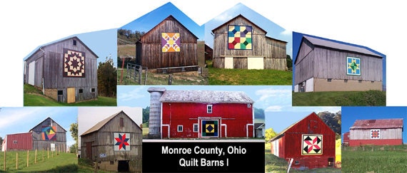 Quilt Barn Collage I - Freestanding Wood Collectible