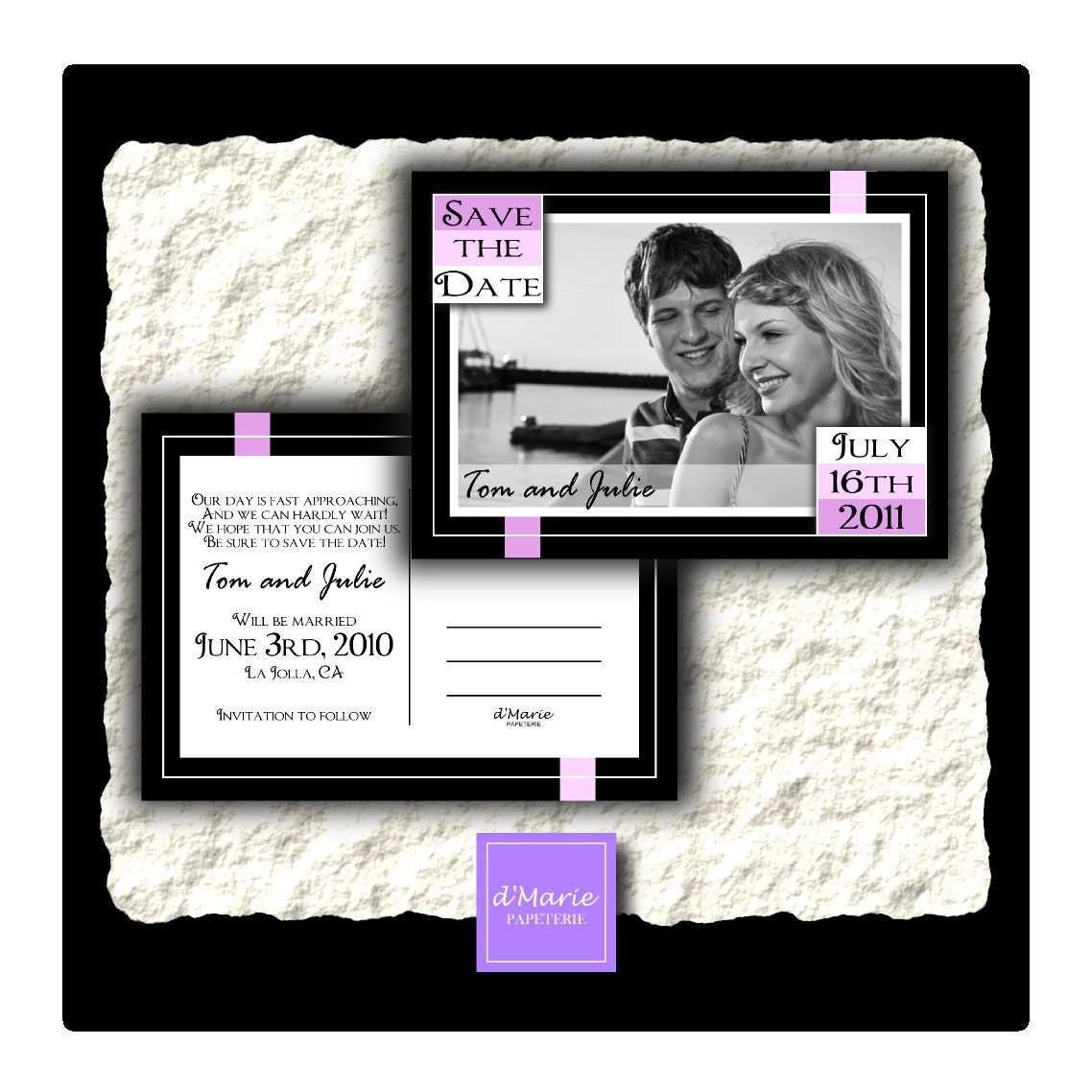 Digital Image/Print your own- Custom Photo Save the Date- Wedding Colors