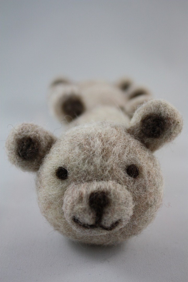 teddy bear ball needle felted Eco friendly toy