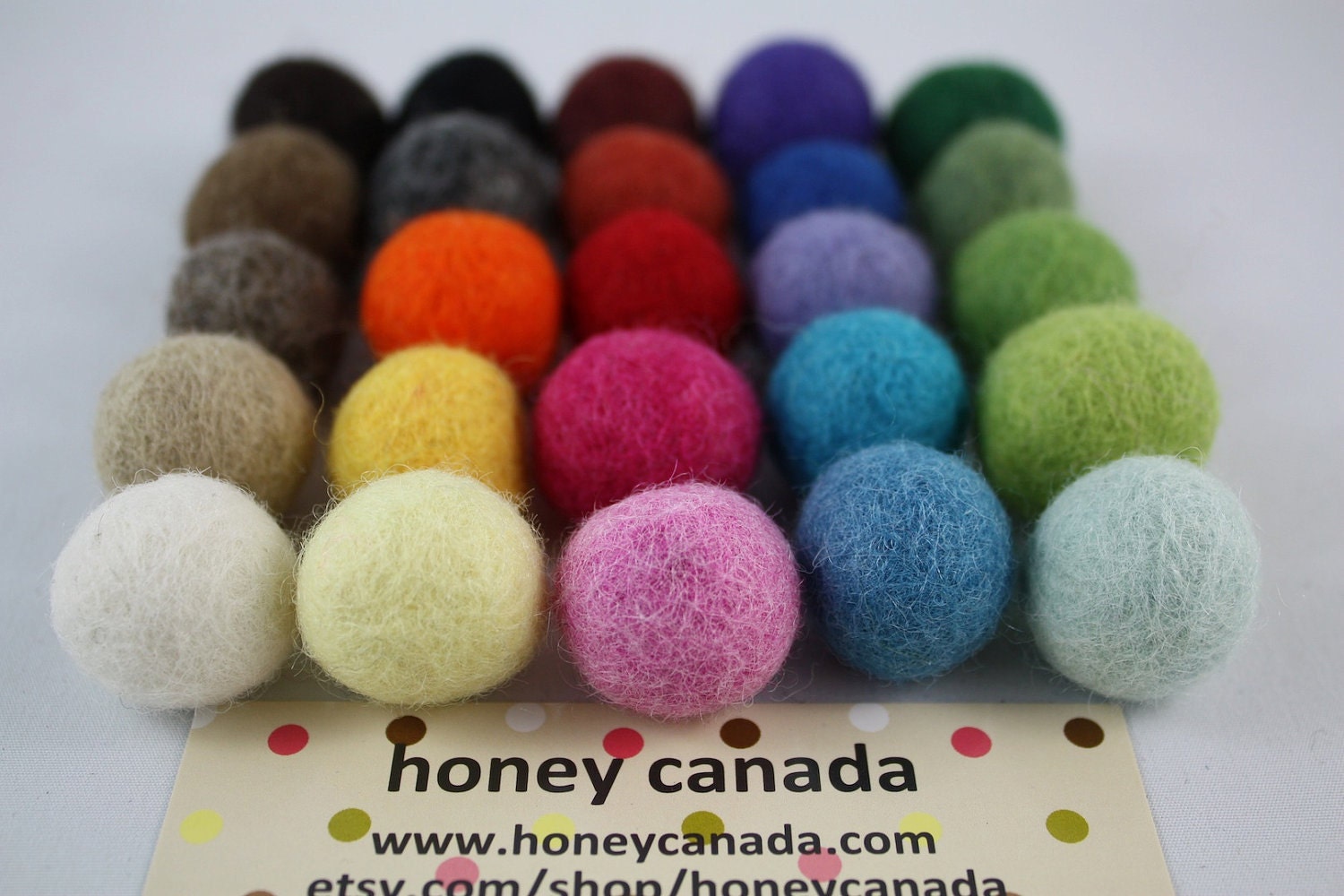 Felt balls, 20 -25mm 50 pack  Multicolor more than 25 different colors