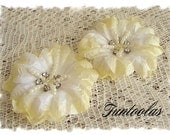Jasmine - 2 1/2 inch Silk Flower Soft Yellow Set of 2