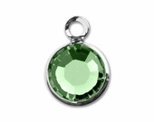 ADD A BIRTHSTONE - August Peridot - Swarovski Channel Drop Crystal Charm 6MM
