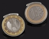 Germany cufflinks- Handmade German 1 Euro Cufflinks