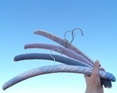 Sky blue lined hangers - set of four