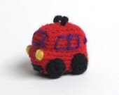 Red crochet car - amigurumi keychain