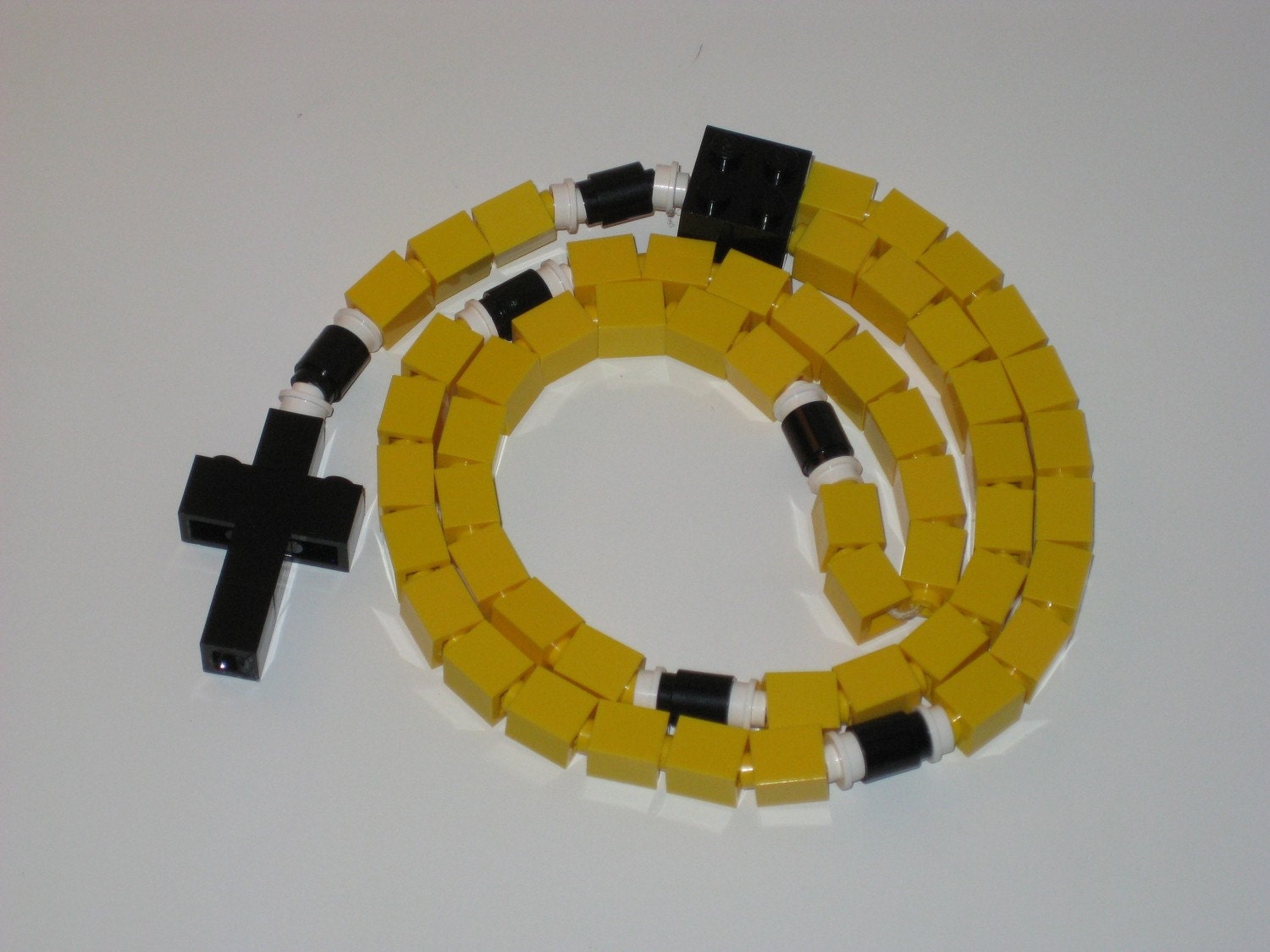 Catholic Rosary in Yellow & Black Boys Baptism Gift
