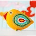 felt bird pin - yellow chiken brooch