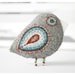Sparrow bird pin / felt bird brooch