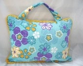 Beach Pillow Travel Pillow Blue Floral