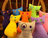 Handmade Stuffed Gray Snaggle Fanged Monster - Fleece, Child Friendly - Free shipping