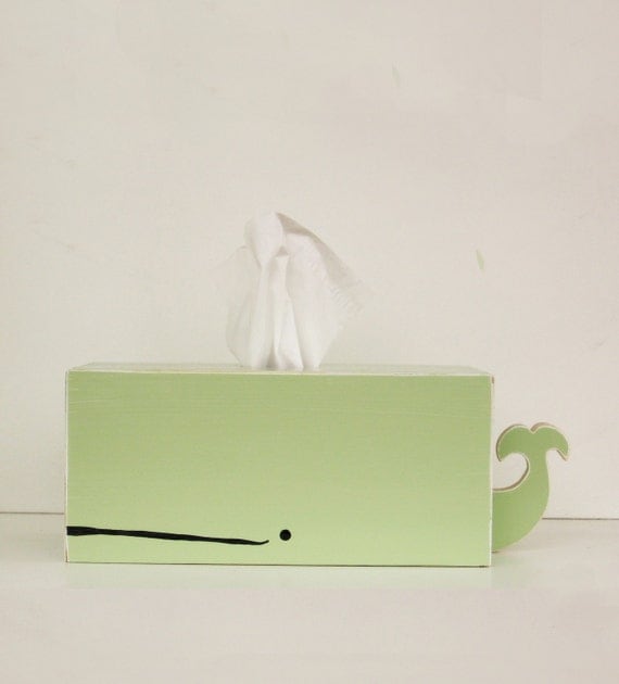 Whale Tissue Holder - Seafoam Green - Ships May 24th