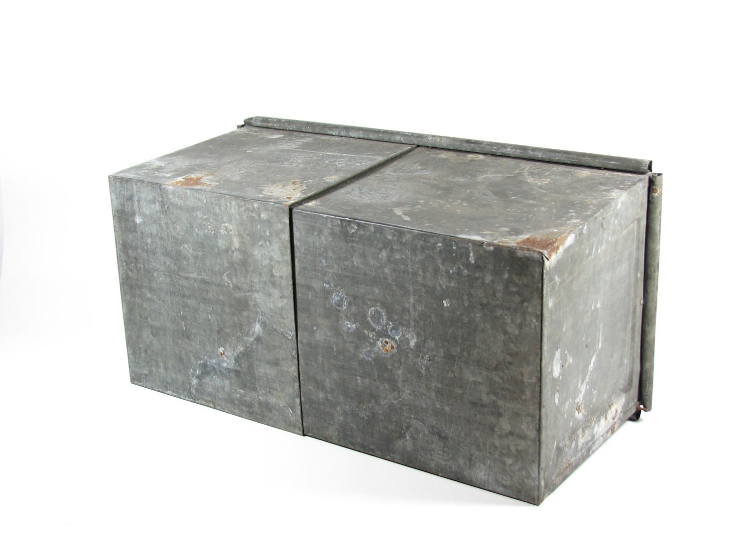 Vintage Metal Box Bread Box Storage Window Refrigerator